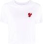 Izzue T-shirt met geborduurd hart Wit - Thumbnail 1
