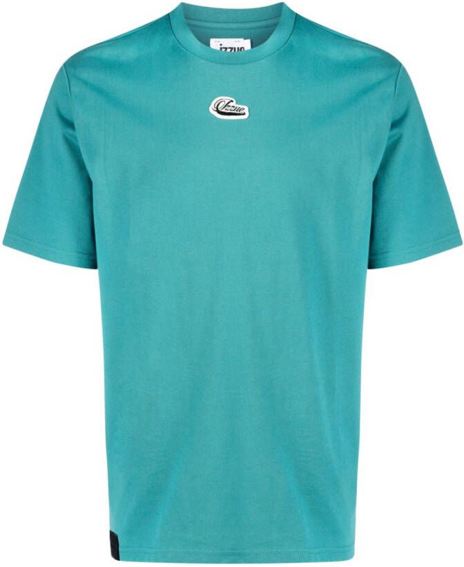 Izzue T-shirt met geborduurd logo Blauw