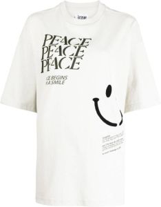 Izzue T-shirt met grafische print Grijs