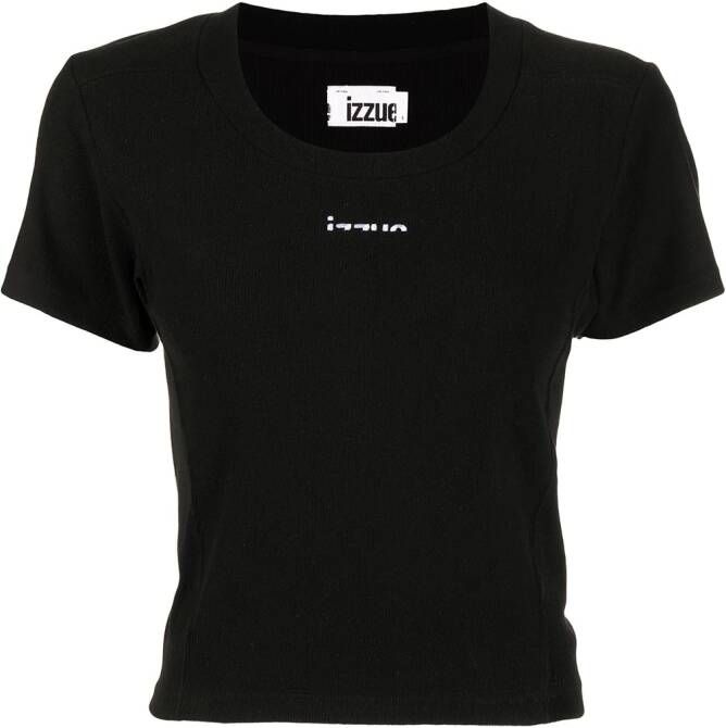 izzue T-shirt met logo Zwart