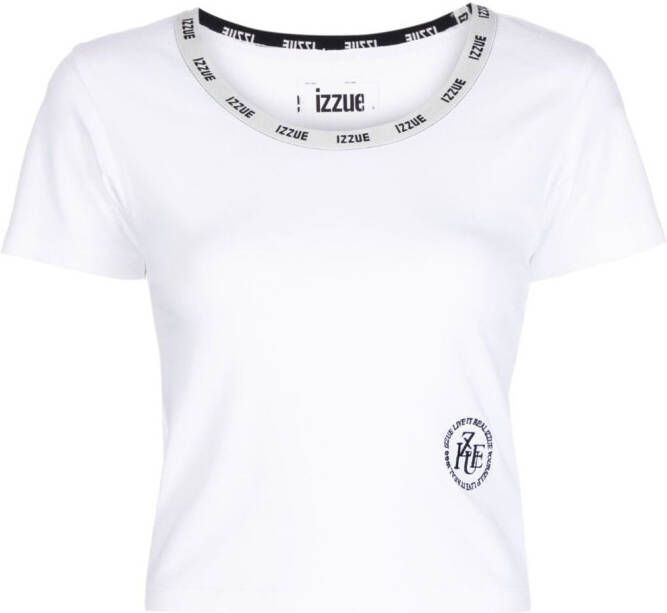 Izzue T-shirt met logoband Wit