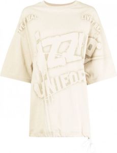 Izzue T-shirt met logoprint Beige