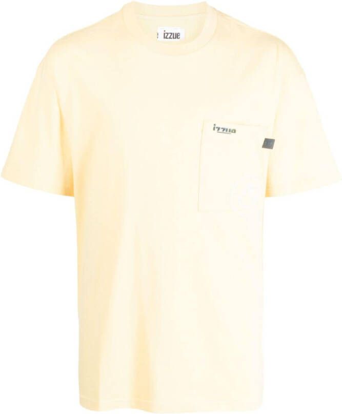 Izzue T-shirt met logoprint Geel