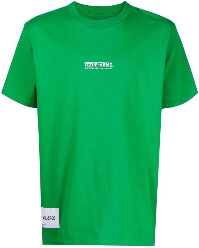 Izzue T-shirt met logoprint Groen