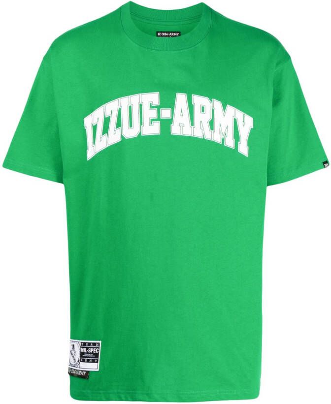 Izzue T-shirt met logoprint Groen