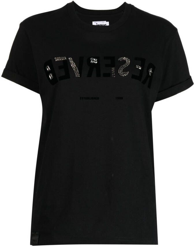 Izzue T-shirt met pailletten Zwart