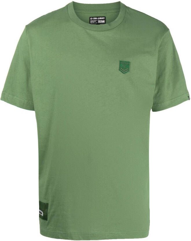 Izzue T-shirt met patchdetail Groen