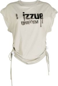 Izzue T-shirt met verfraaid logo Grijs
