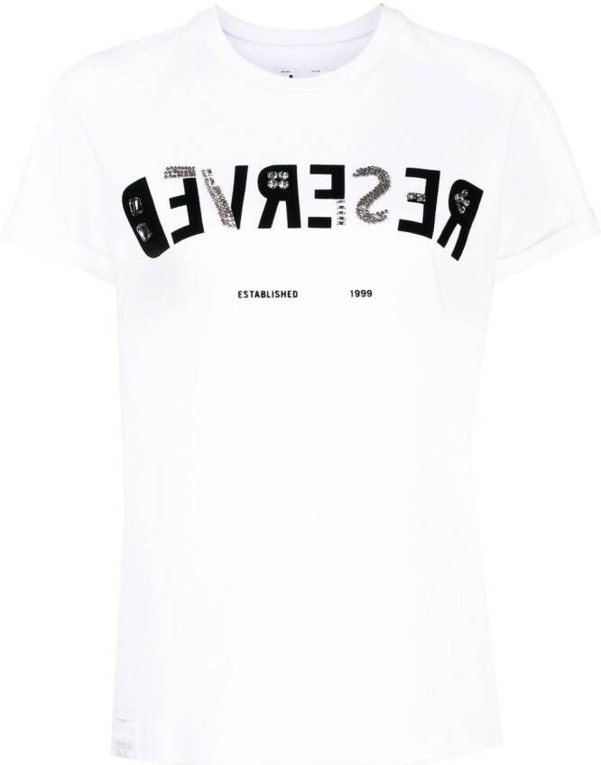 Izzue T-shirt verfraaid met kristallen Wit