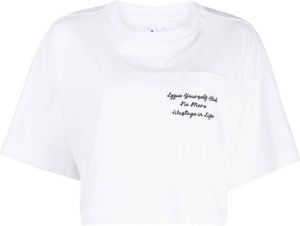 Izzue Tanktop met geborduurd logo Wit