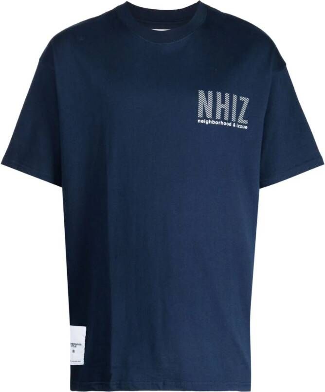 Izzue x Neighborhood T-shirt met logoprint Blauw