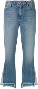J Brand onafgewerkte jeans met franjes Blauw