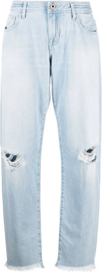 Jacob Cohën Jeans met gerafeld detail Blauw