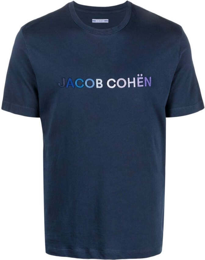 Jacob Cohën T-shirt met geborduurd logo Blauw