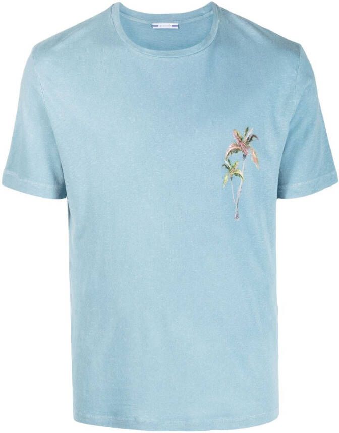 Jacob Cohën T-shirt met palmboomprint Blauw