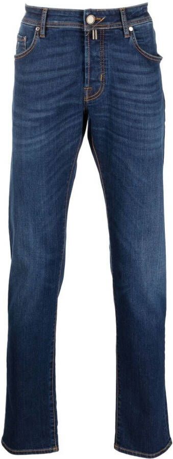 Jacob Cohën Straight jeans met vervaagd effect Blauw
