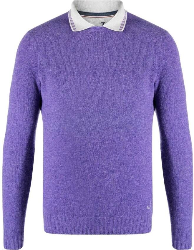Jacob Cohën Sweater met polokraag Paars