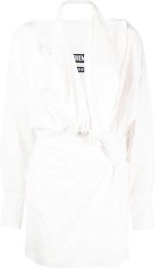 Jacquemus Mini-jurk met geknoopte voorkant Wit
