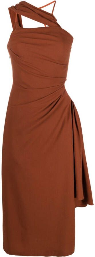 Jacquemus Asymmetrische jurk Bruin