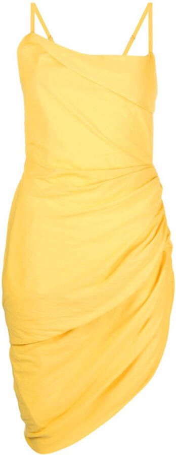 Jacquemus Asymmetrische mini-jurk Geel