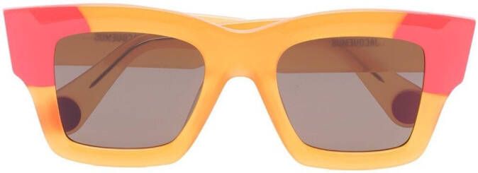 Jacquemus Baci zonnebril met vierkant montuur Oranje