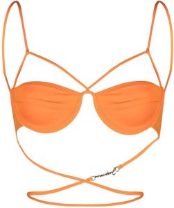 Jacquemus Bikinitop met logoplakkaat Oranje