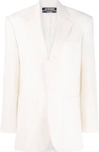Jacquemus Blazer met enkele rij knopen Wit