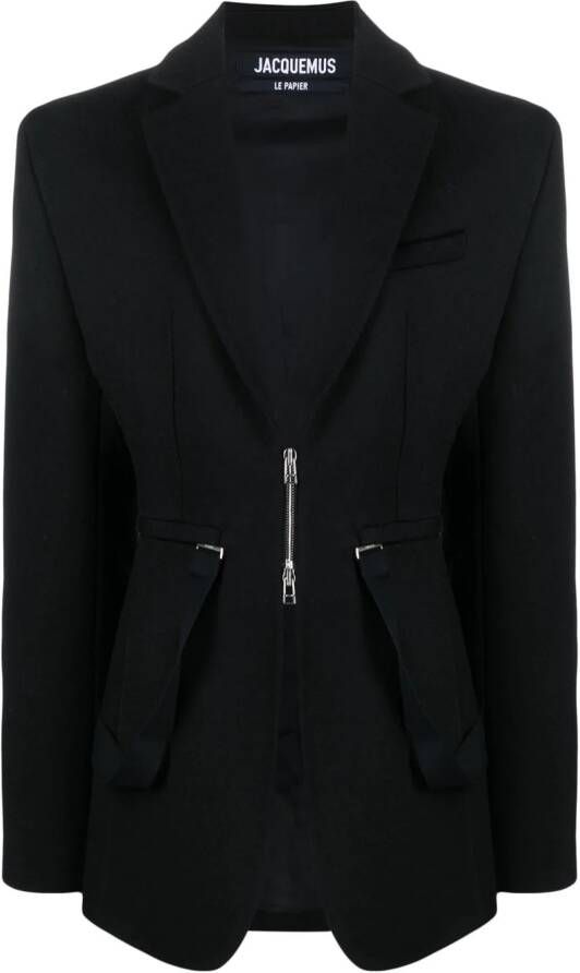 Jacquemus Blazer met enkele rij knopen Zwart