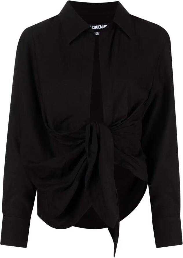 Jacquemus Gedrapeerde blouse Zwart