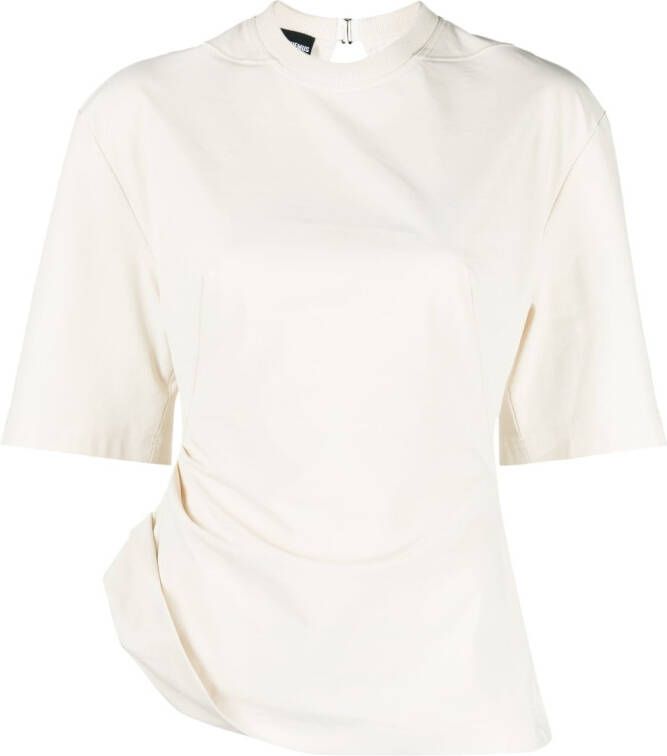 Jacquemus T-shirt met gespsluiting Wit