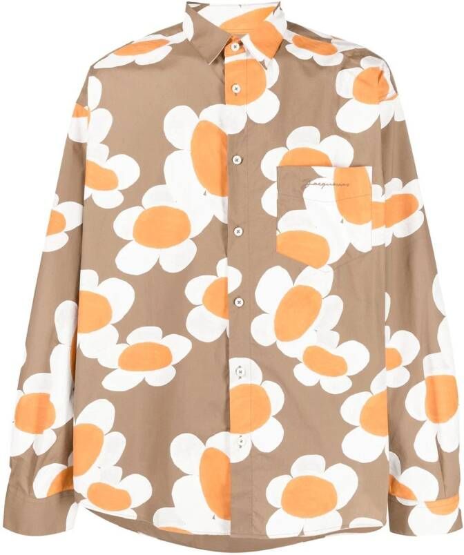Jacquemus Overhemd met print Bruin