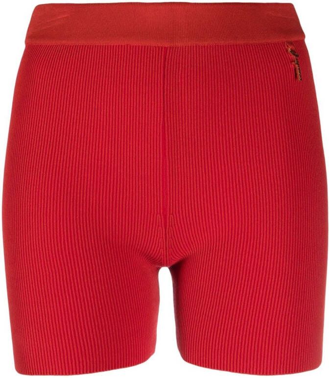 Jacquemus Gebreide shorts Rood
