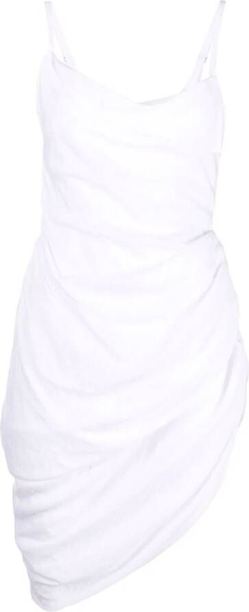 Jacquemus La Robe Saudade gedrapeerde mini-jurk Wit