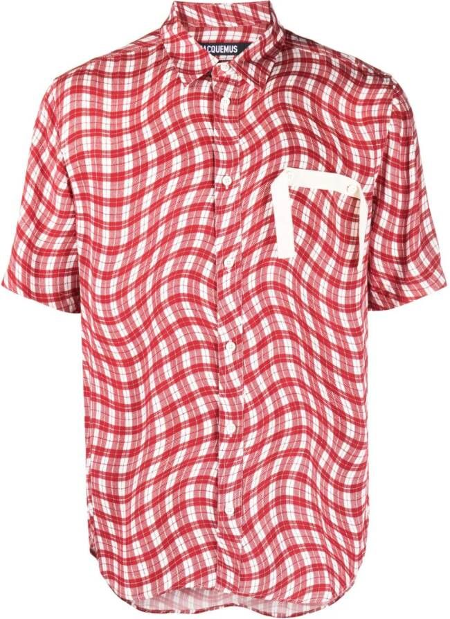 Jacquemus Geruit overhemd Rood