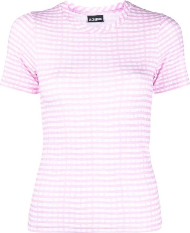Jacquemus Geruit T-shirt Roze