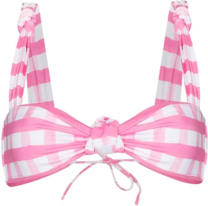 Jacquemus Geruite bikini Roze