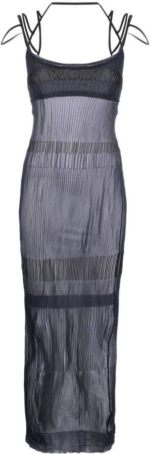 Jacquemus Gestreepte maxi-jurk Blauw