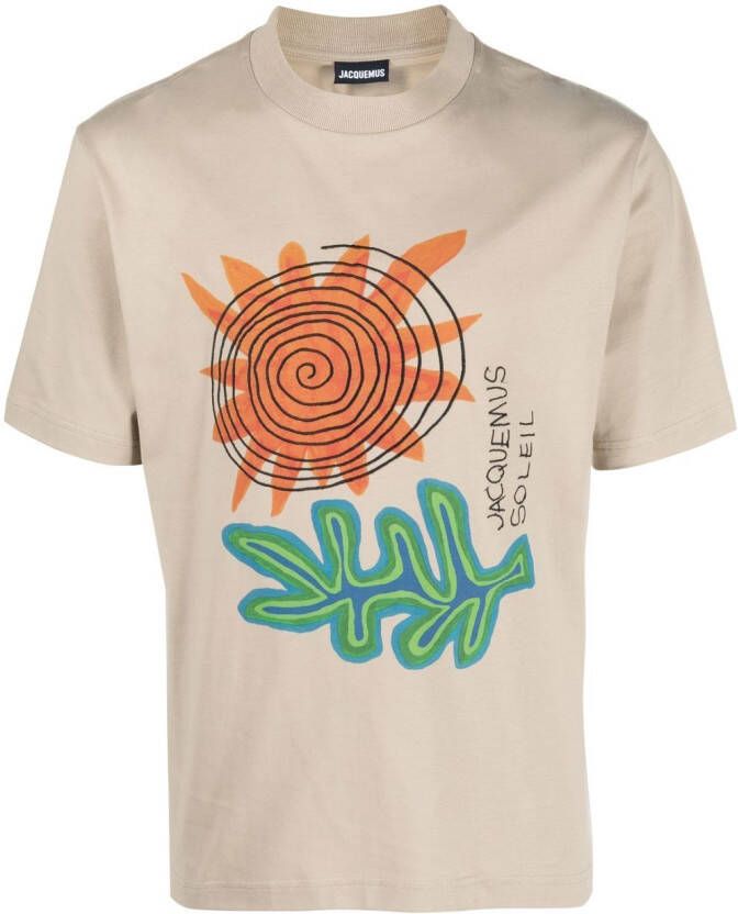 Jacquemus T-shirt met print Beige