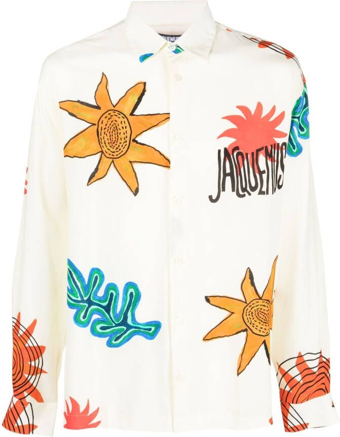 Jacquemus Shirt met grafische print Beige