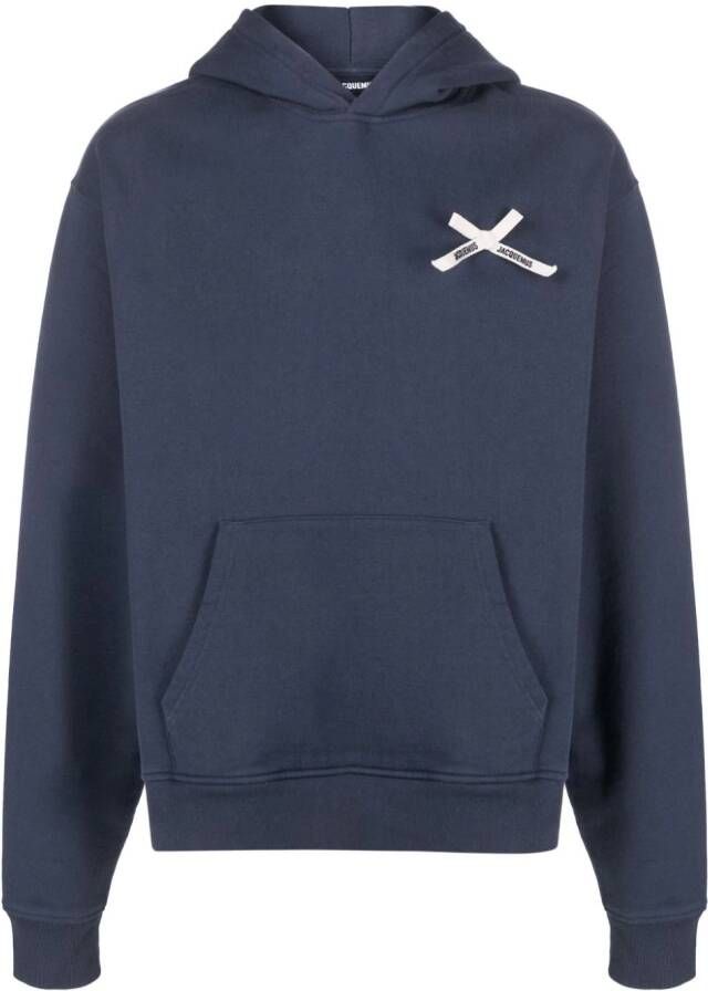 Jacquemus Hoodie verfraaid met strik Blauw