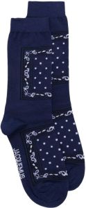 Jacquemus intarsia-knit ankle socks Blauw