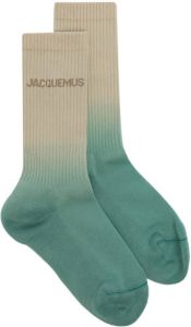 Jacquemus intarsia-knit logo socks Blauw