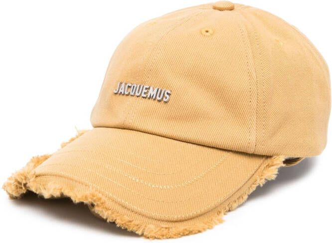 Jacquemus La Casquette Artichaut pet met gerafeld detail Bruin