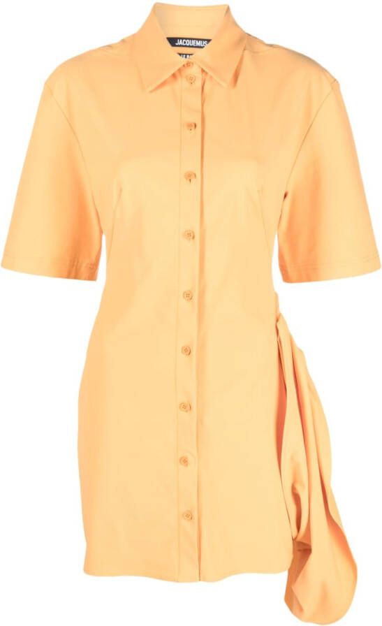 Jacquemus La robe Camisa shirt dress Oranje