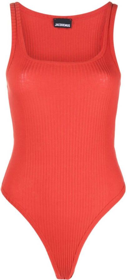 Jacquemus Le Body Caraco katoenen body Rood