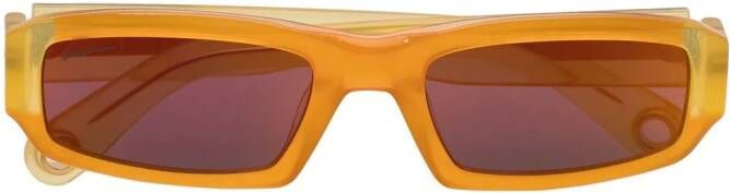 Jacquemus Les Lunettes 97 zonnebril met rechthoekig montuur Oranje