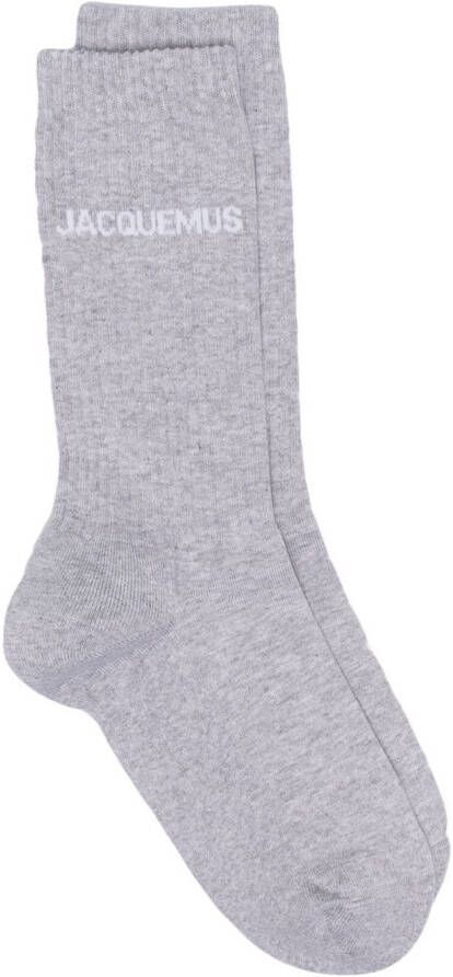 Jacquemus Les Chaussettes sokken met logo intarsia Grijs