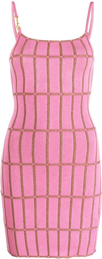 Jacquemus Mini-jurk met logoplakkaat Roze