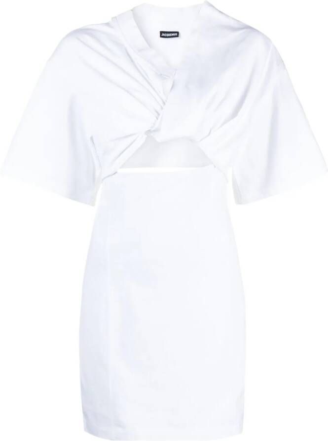 Jacquemus La Robe T-Shirt Bahia mini-jurk met uitgesneden details Wit