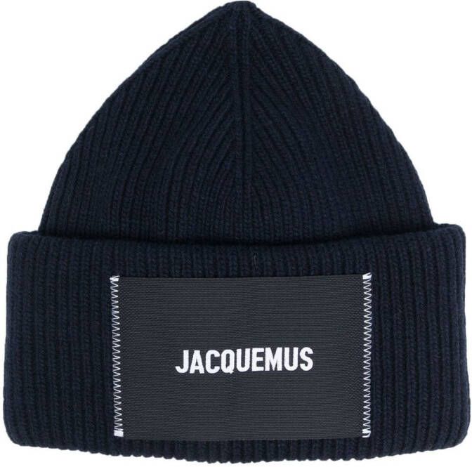Jacquemus Muts met logopatch Blauw